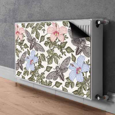 Mágneses radiátor takaró Pillangók a virágok között