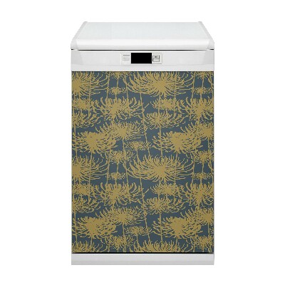 Dekoratív mosogatógép mágnes Aranyvirágok