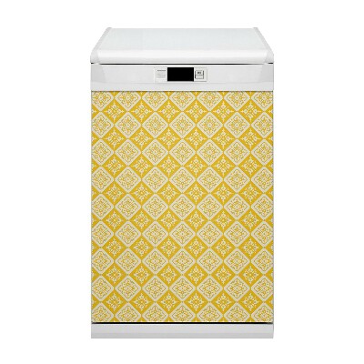 Dekoratív mosogatógép mágnes Sárga fehér minta