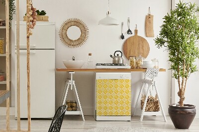 Dekoratív mosogatógép mágnes Sárga fehér minta