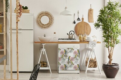 Dekoratív mosogatógép mágnes Papagáj és virágok