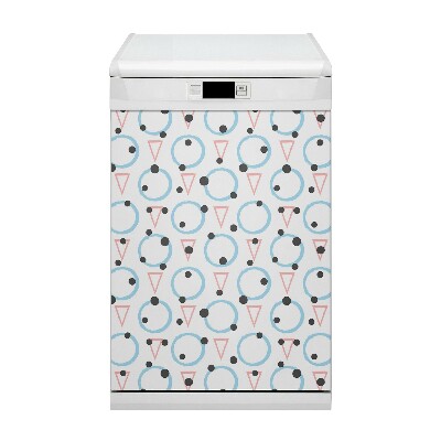 Dekoratív mosogatógép mágnes Kerekek és háromszögek