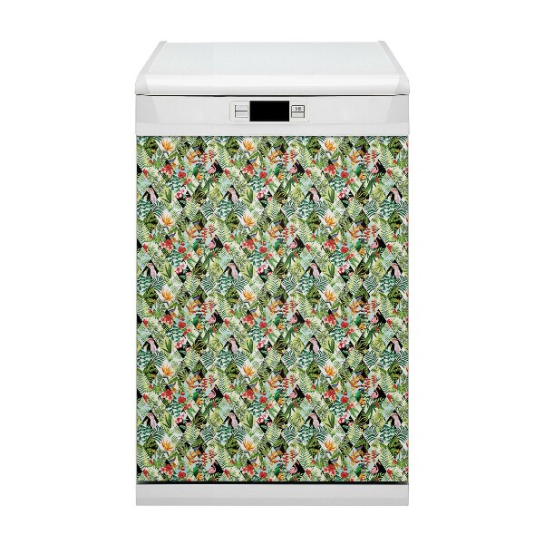 Dekoratív mosogatógép mágnes Virágok és madarak