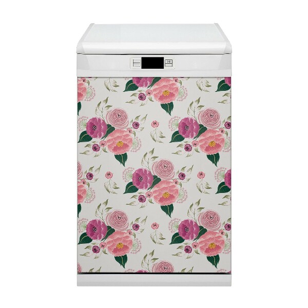 Dekoratív mosogatógép mágnes Rózsaszín virágok