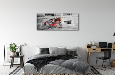 Akrilkép Piros bicikli egy kosár