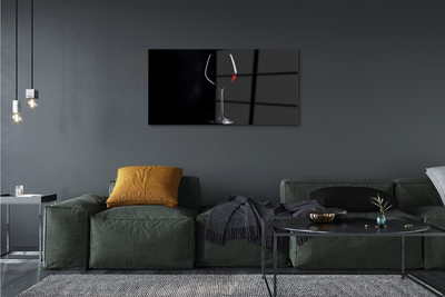 Akrilkép Fekete háttér egy pohár bor