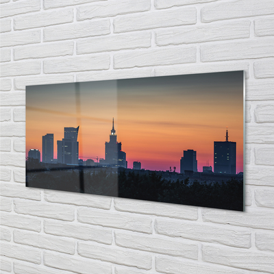 Akrilkép Sunset panoráma Varsó