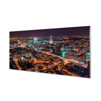 Akrilkép Varsó Város éjszaka panoráma
