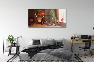 Akrilkép Kandalló ajándékok karácsonyfa fényei