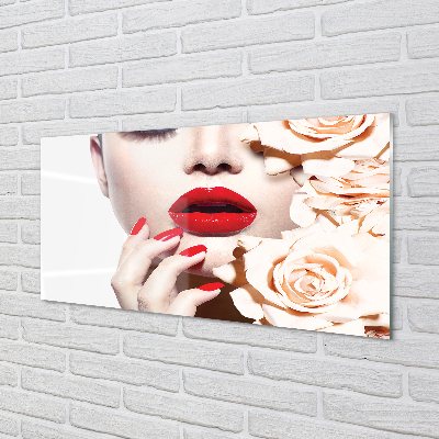 Akrilkép Roses vörös ajkak nő