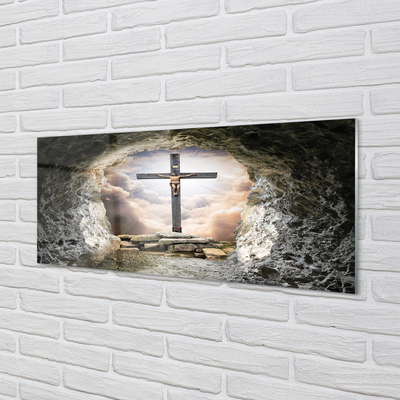 Akrilkép Cave fény kereszt Jézus