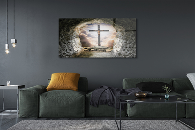Akrilkép Cave fény kereszt Jézus