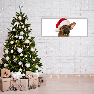 Akrilkép Bulldog karácsonyi kutya