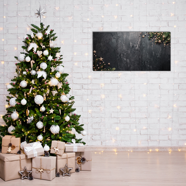 Akrilkép Karácsonyfa fa díszek