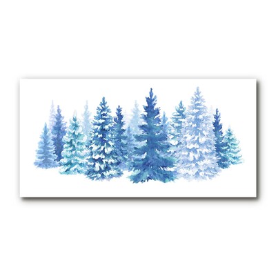 Akrilkép Karácsonyi fák, hó, tél