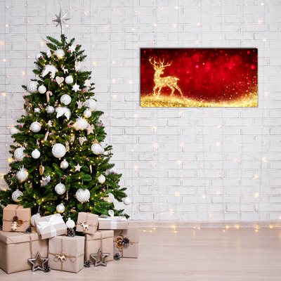 Akrilkép Az Arany Rénszarvas. Karácsonyi dekoráció