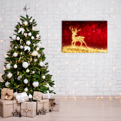 Akrilkép Az Arany Rénszarvas. Karácsonyi dekoráció