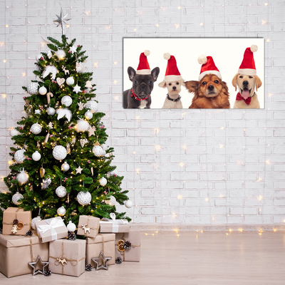 Akrilkép Mikulás kutyái karácsonyi karácsony
