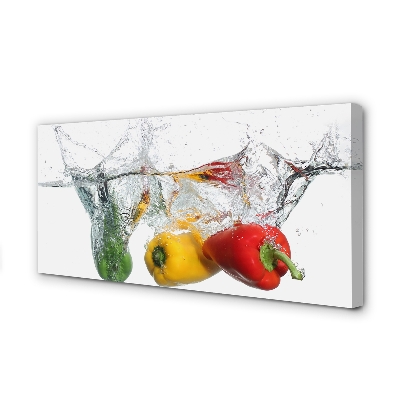 Canvas képek Színes paprika vízben