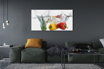 Canvas képek Színes paprika vízben
