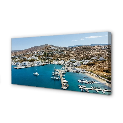Canvas képek Görögország Coast hegyi város