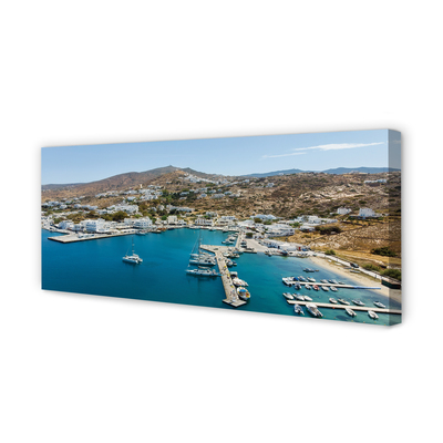 Canvas képek Görögország Coast hegyi város