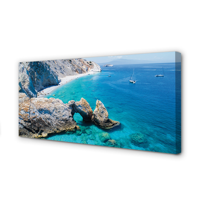 Canvas képek Görögország Strand tenger partján