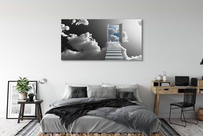 Canvas képek Lépcsők felhők ajtó