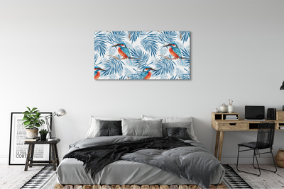 Canvas képek Festett madár egy ágon