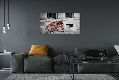 Canvas képek Piros bicikli egy kosár