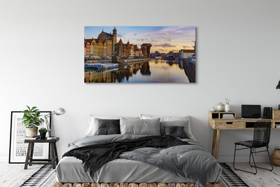 Canvas képek Port of Gdansk folyó napkelte