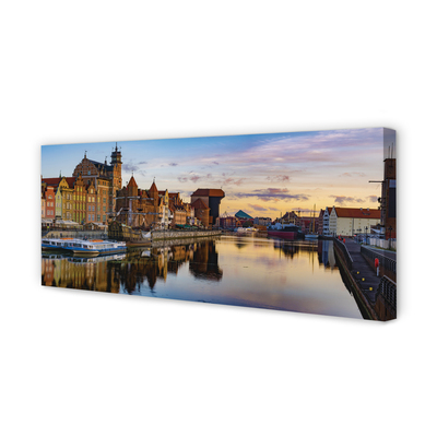 Canvas képek Port of Gdansk folyó napkelte