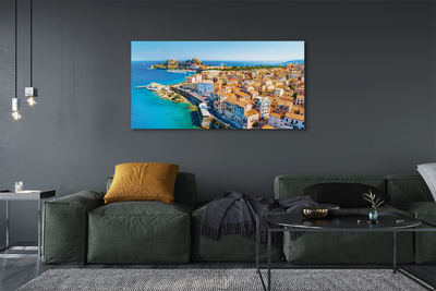 Canvas képek Görögország-tenger partján város