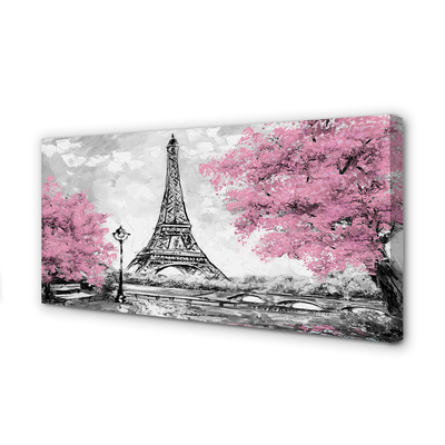 Canvas képek Paris tavaszi fák