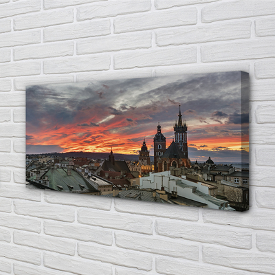 Canvas képek Krakow Sunset panoráma