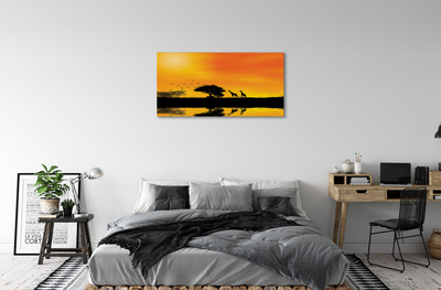 Canvas képek Zsiráfok fa West Lake