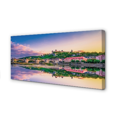Canvas képek Németország Sunset folyó