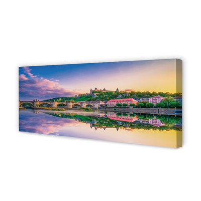 Canvas képek Németország Sunset folyó