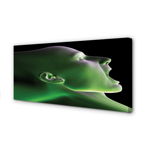Canvas képek A fej ember zöld fény
