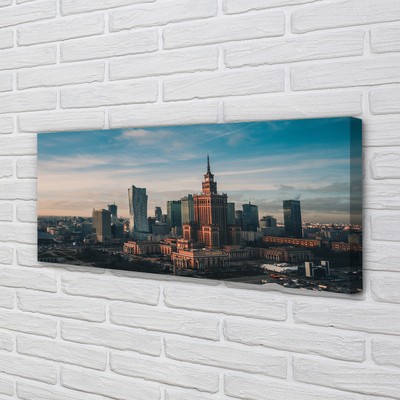 Canvas képek Varsó panoráma felhőkarcolók napkelte