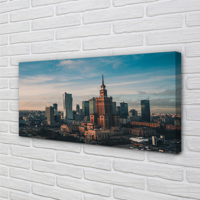 Canvas képek Varsó panoráma felhőkarcolók napkelte