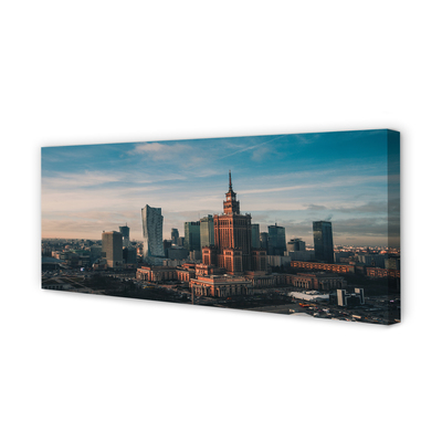 Canvas képek Varsó panoráma felhőkarcolók napkelte