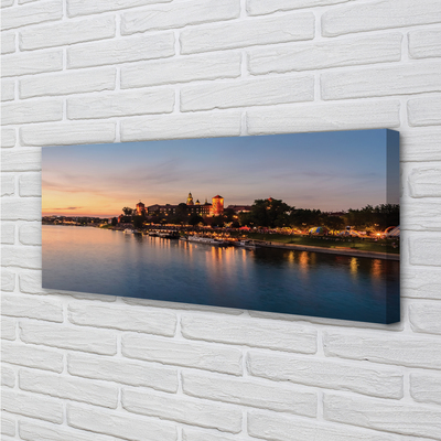 Canvas képek Krakow Sunset folyó zár