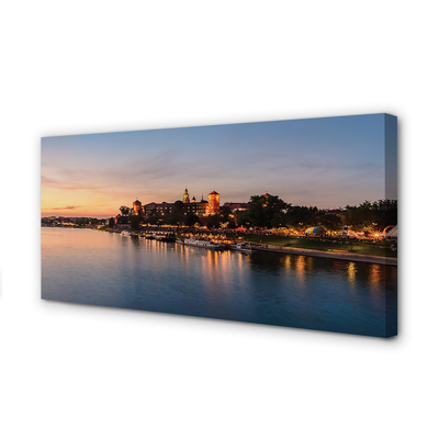 Canvas képek Krakow Sunset folyó zár