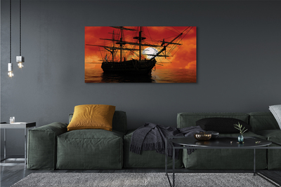 Canvas képek A hajó tengeri égbolt felhők nap