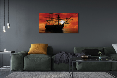 Canvas képek A hajó tengeri égbolt felhők nap
