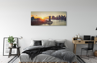 Canvas képek Bridge folyó napkelte