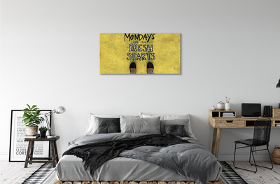 Canvas képek Legs sárga háttér felirattal