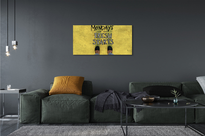 Canvas képek Legs sárga háttér felirattal