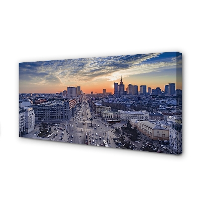 Canvas képek Varsó felhőkarcolók Sunset